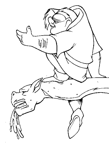coloriage quasimodo sur la gargouille